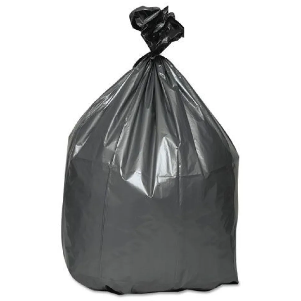 Platinum Plus 39 in. x 56 in. 60-Gallon 1.55 mil. Can Liners - Gray (50/Carton)