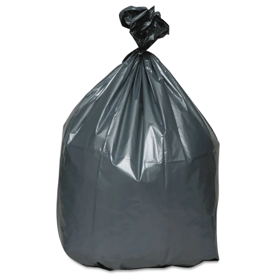 Platinum Plus 33 in. x 40 in. 33-Gallon 1.35 mil. Can Liners - Gray (100/Carton)