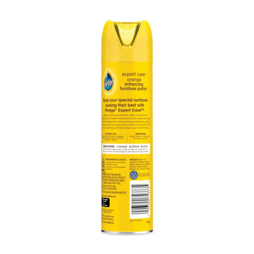 Pledge 9.7 oz Aerosol Spray Furniture Polish - Orange Clean Scent