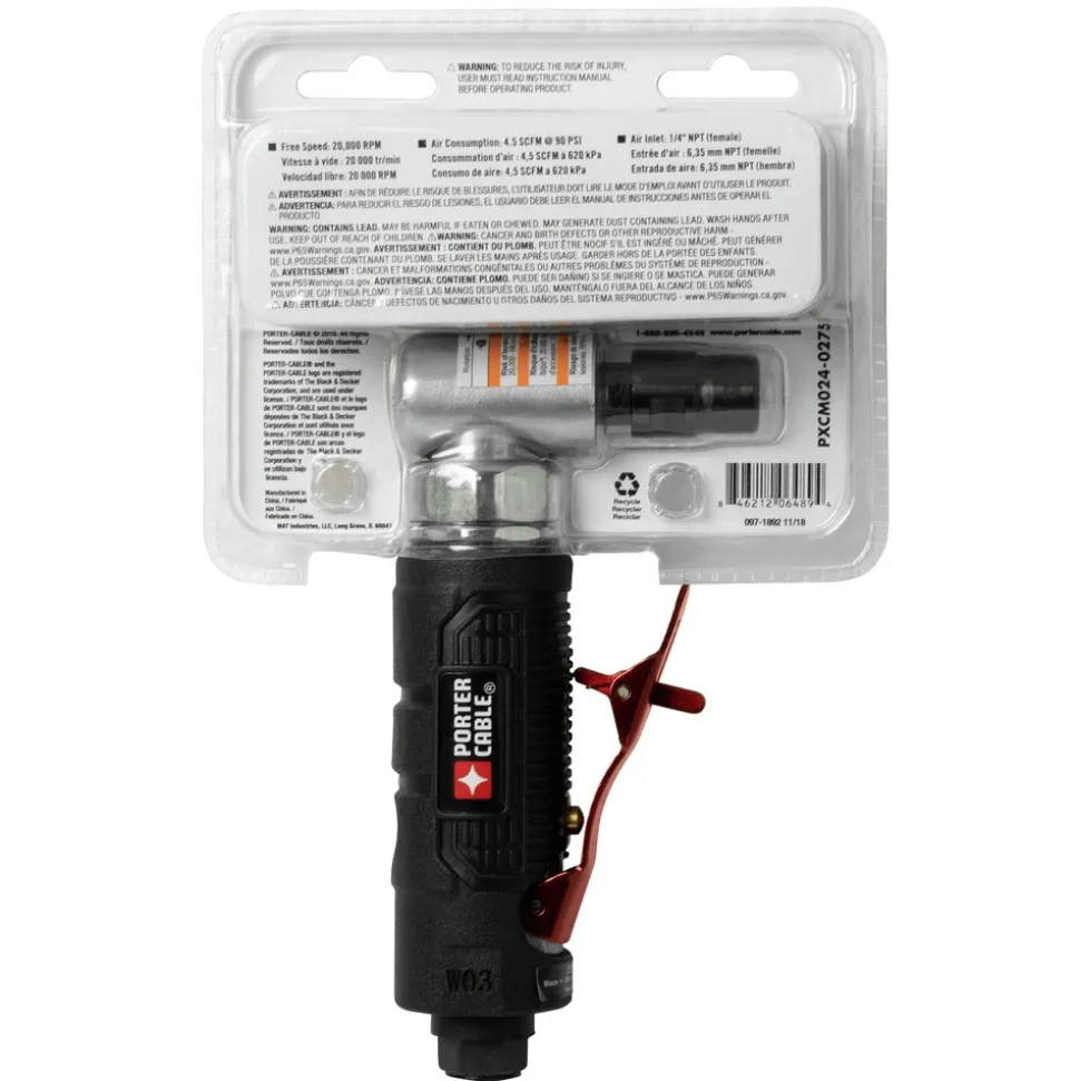 Porter-Cable 4.5 CFM at 90 PSI 20000 RPM Air Right Angle Die Grinder