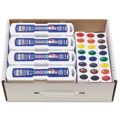 Prang Professional Watercolor Master Pack: 24 Eight-Color Palette Sets and 12 Eight-Color Refill Strips - Assorted Colors (36/Pack)