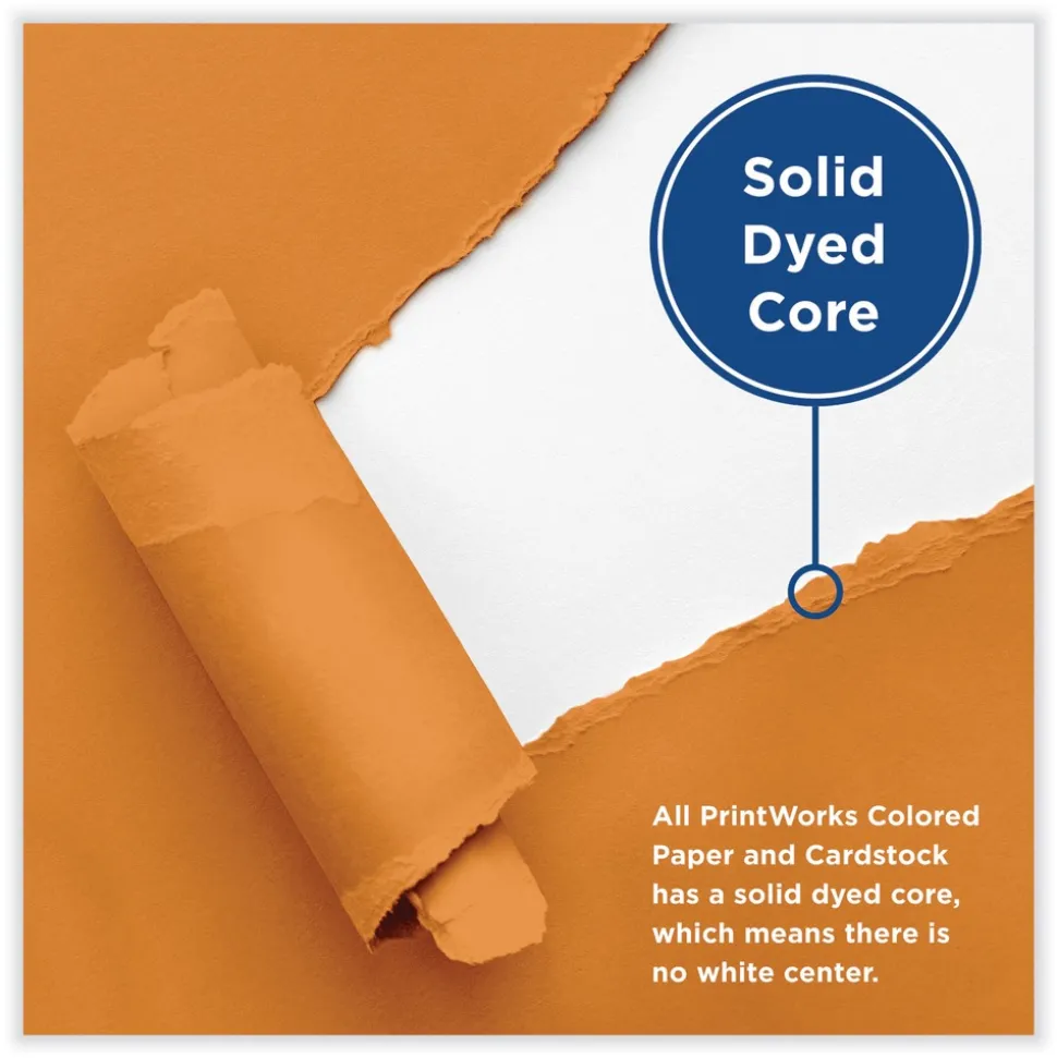 PrintWorks Professional 8.5 in. x 11 in. 65 lbs. Text Weight Color Cardstock - Orange (1-Ream)