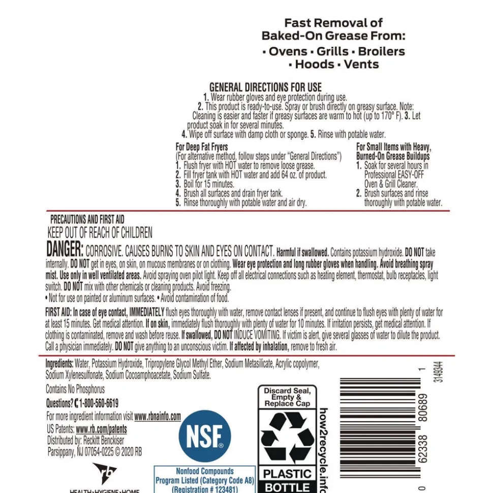 Professional EASY-OFF 2 qt. Bottle Ready-to-Use Liquid Oven and Grill Cleaner (6/Carton)