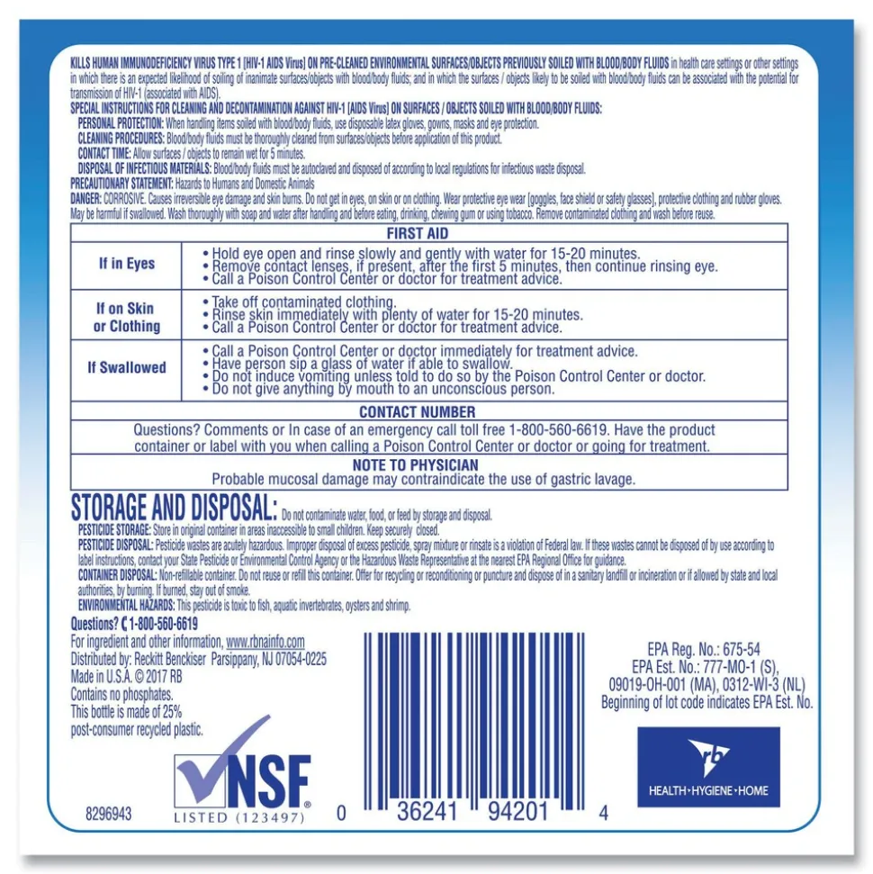 Professional LYSOL Brand 1 gal. Disinfectant Heavy-Duty Bathroom Cleaner Concentrate (4/Carton)