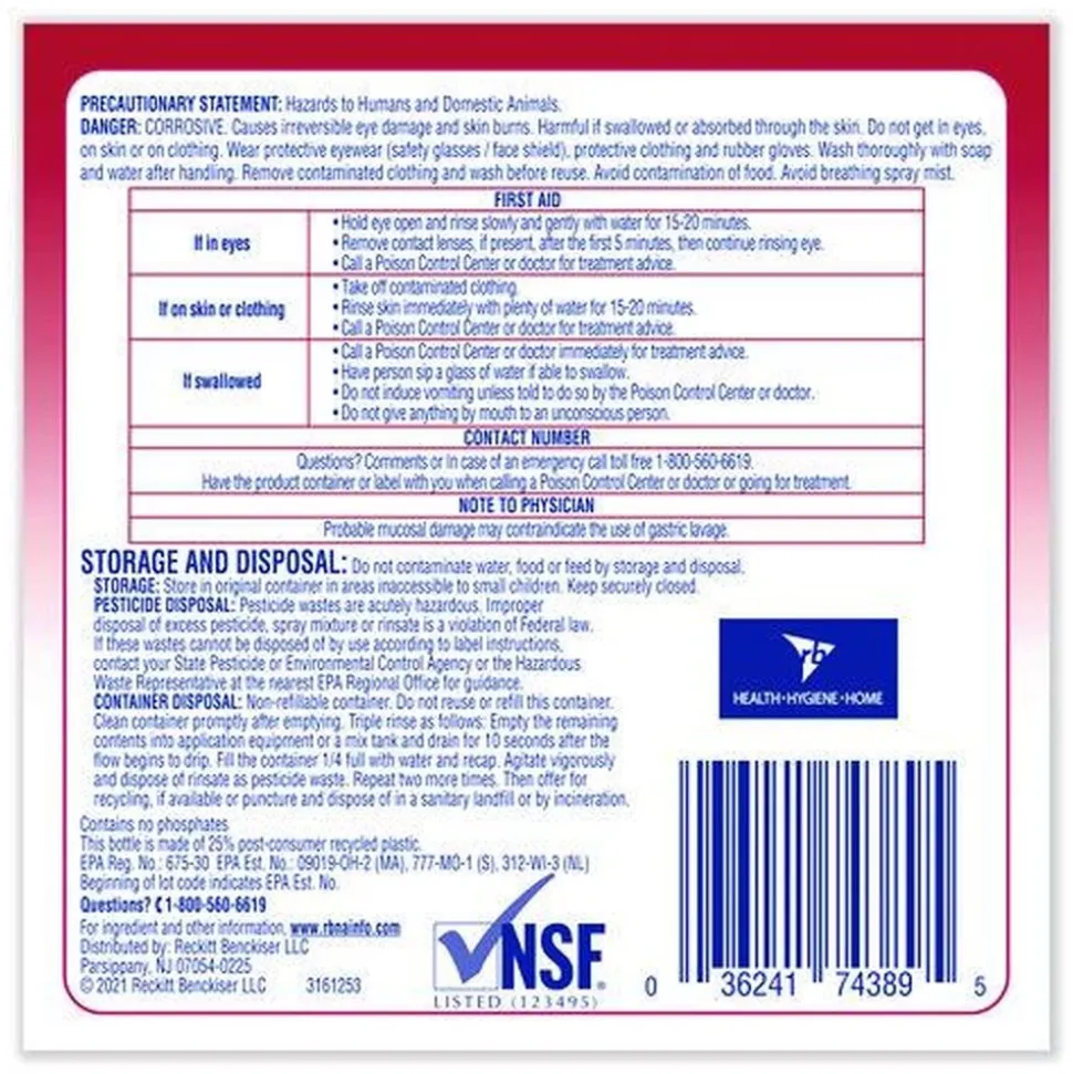 Professional LYSOL Brand 1 Gallon Bottle No Rinse Sanitizer Concentrate (4/Carton)