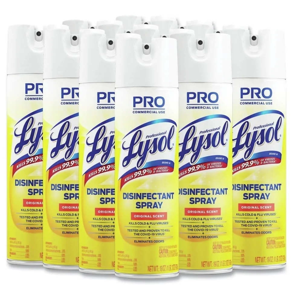 Professional LYSOL Brand 36241-04650 19 oz. Aerosol Spray Disinfectant Spray - Original Scent (12/Carton)