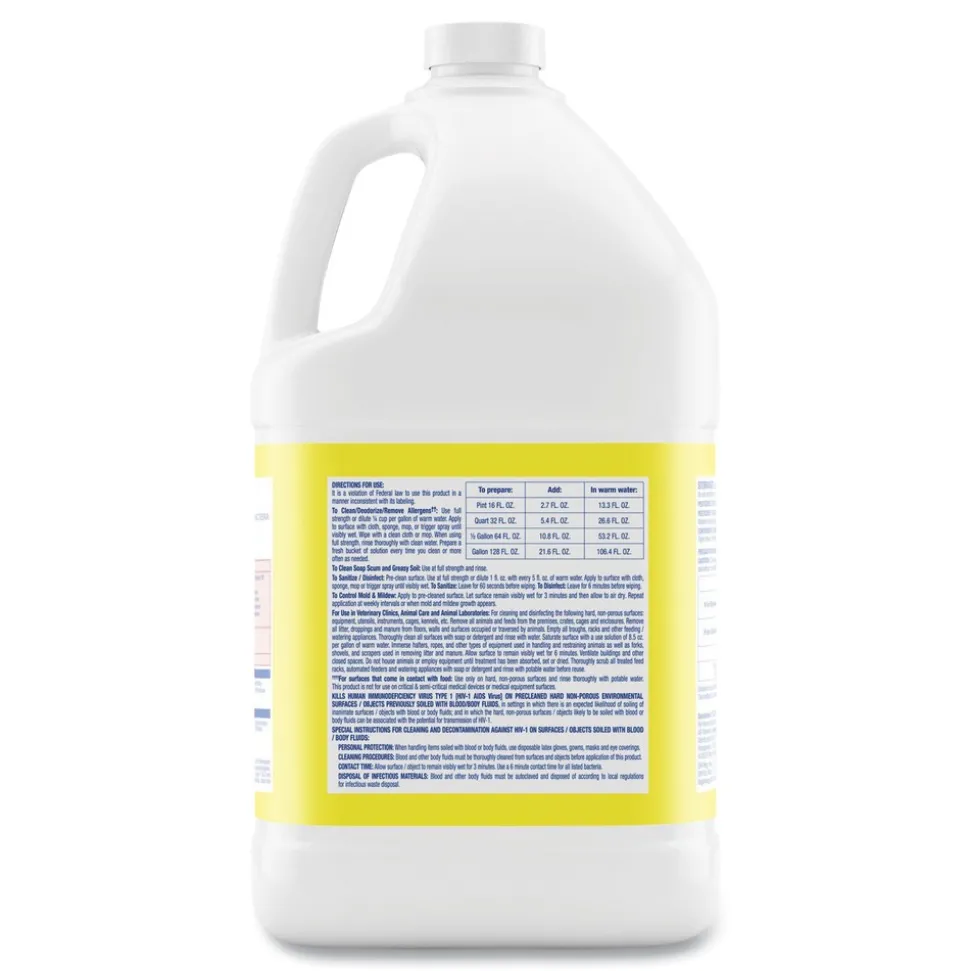 Professional LYSOL Brand 128 oz. Bottle Disinfectant Deodorizing Cleaner Concentrate - Lemon Scent (4/Carton)