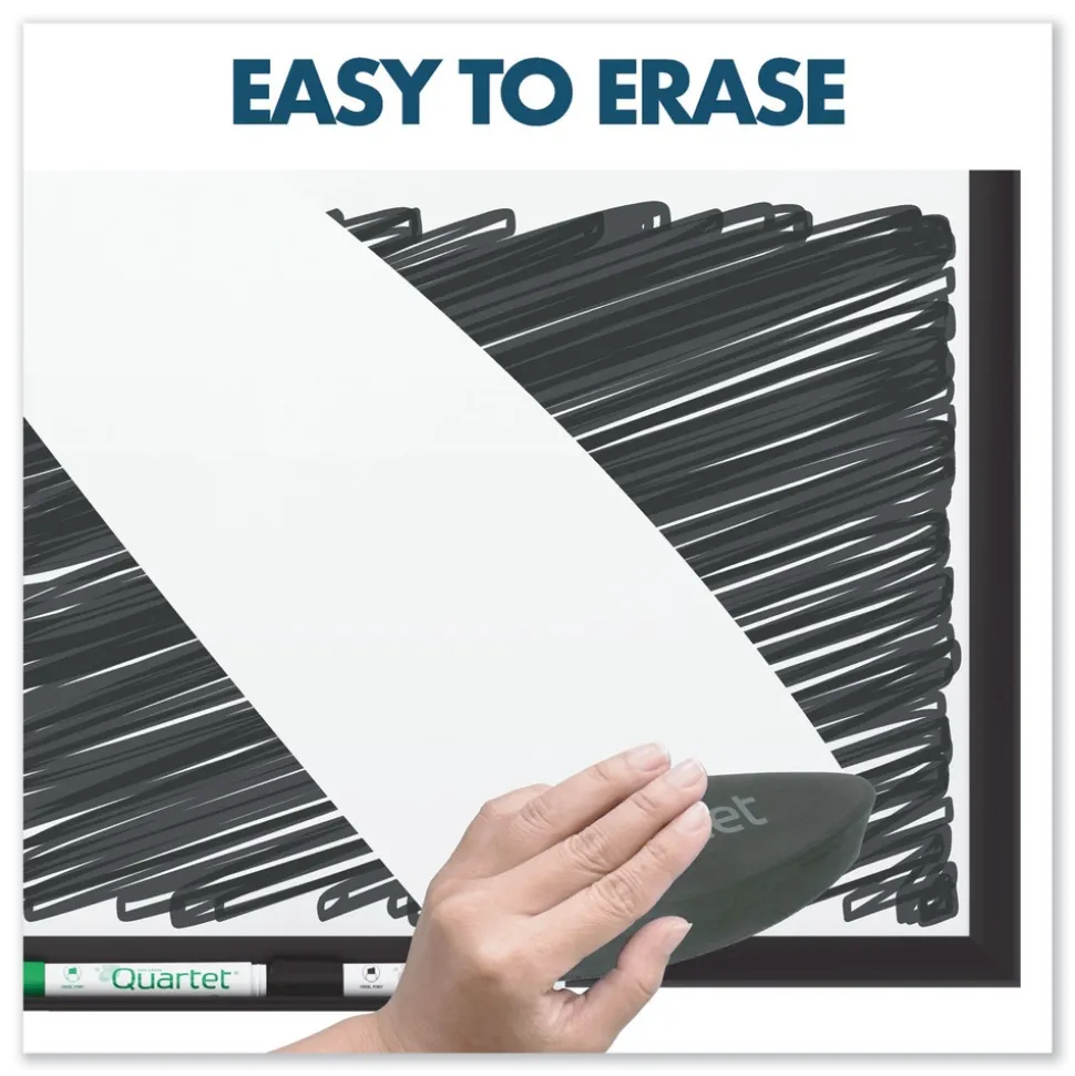 Quartet 72 in. x 48 in. Classic Series Porcelain Magnetic Dry Erase Board - White Surface, Black Aluminum Frame