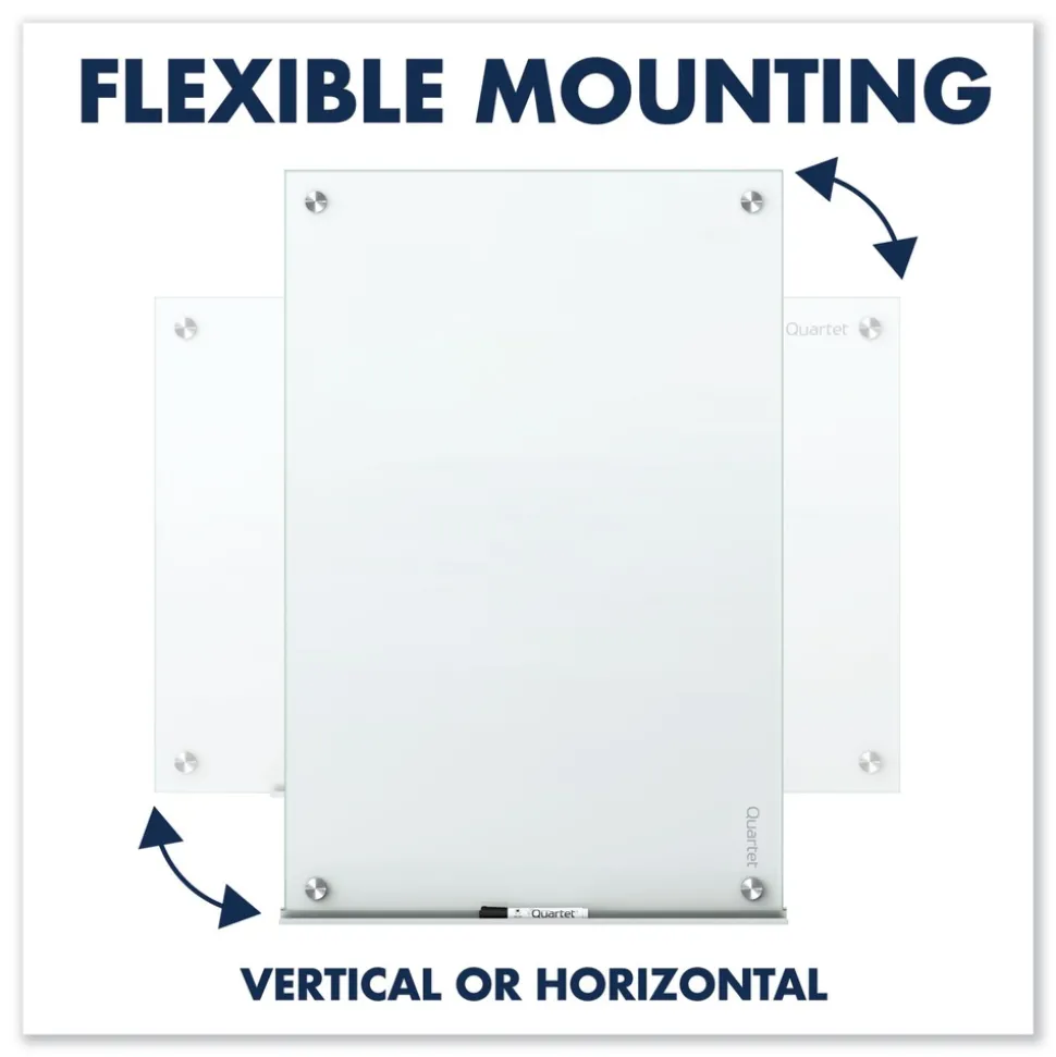 Quartet 24 in. x 18 in. Infinity Magnetic Glass Marker Board - White Surface