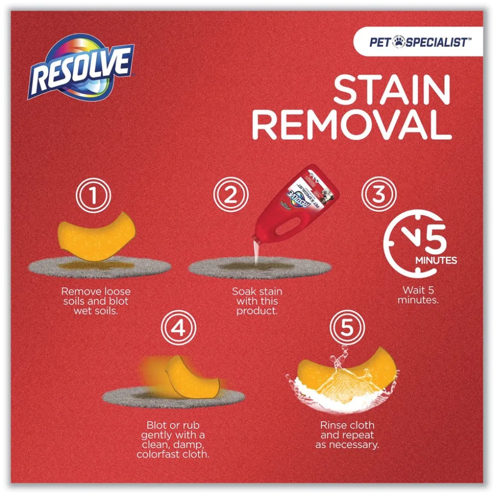 RESOLVE Pet Specialist 32 oz. Trigger Spray Bottle Stain and Odor Remover - Citrus (12/Carton)