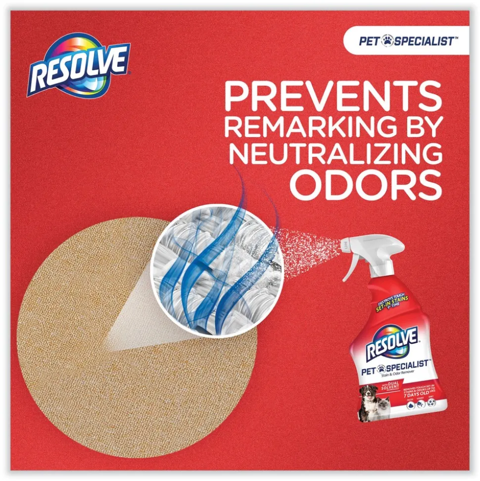 RESOLVE Pet Specialist 32 oz. Trigger Spray Bottle Stain and Odor Remover - Citrus (12/Carton)