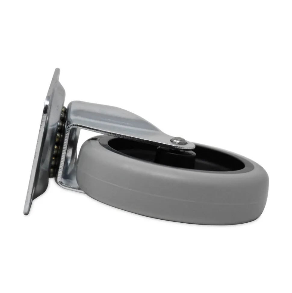 Rubbermaid Commercial 4 in. Wheel Swivel Mount Plate Non-Marking Plate Casters - Black/Gray/Silver
