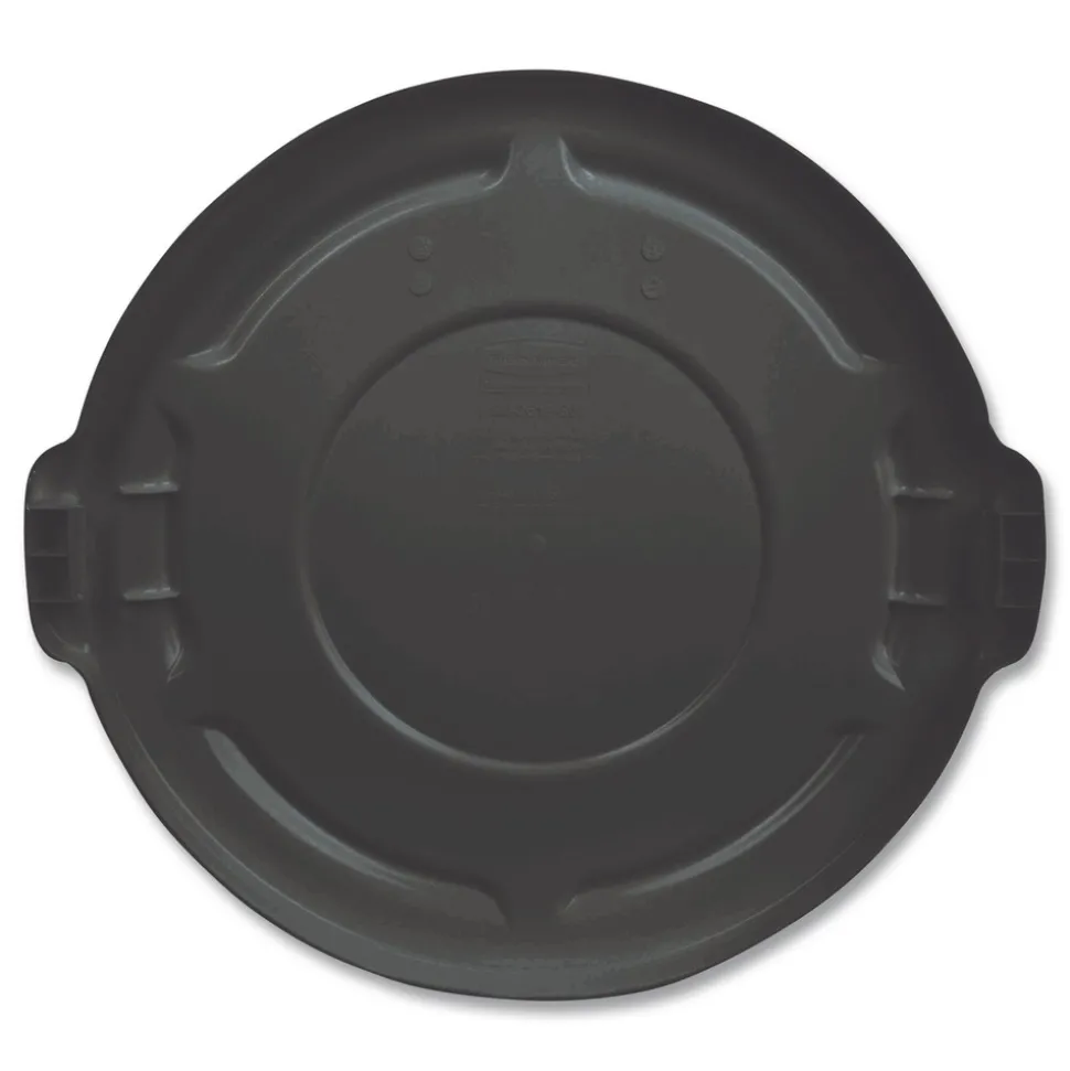 Rubbermaid Commercial BRUTE 22.25 in. Diameter Self-Draining Flat Top Lids for 32 Gallon Round BRUTE Containers - Black
