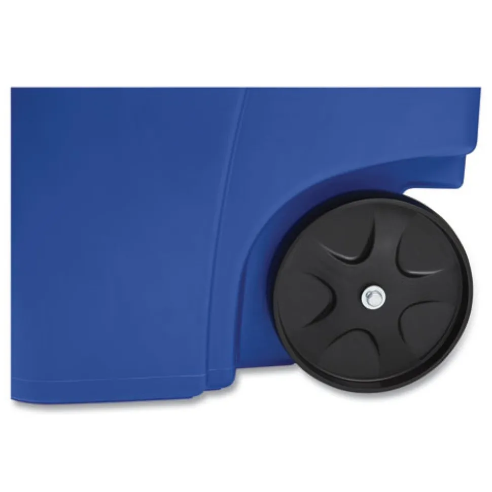 Rubbermaid Commercial Brute 50-Gallon Square Recycling Rollout Container - Blue