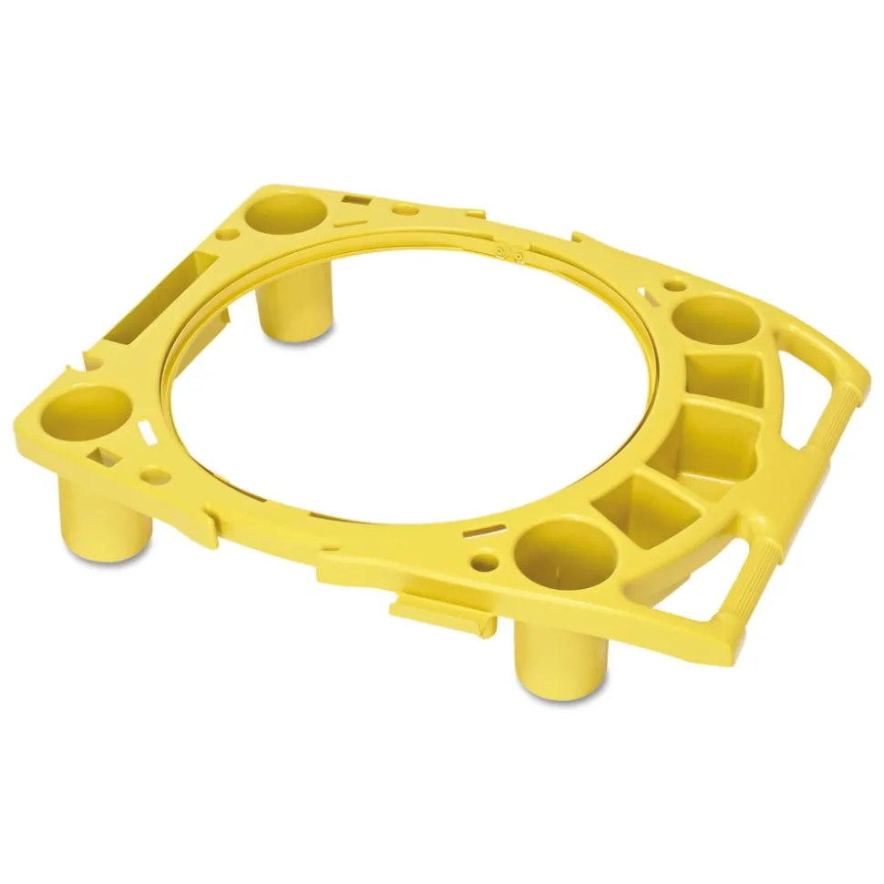 Rubbermaid Commercial 4-Compartment Standard Rim Caddy for Brute 32-1/2 in. Diameter Cans - Yellow