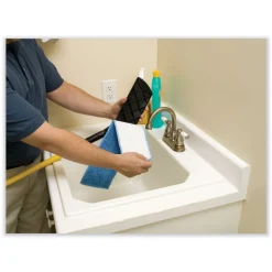Rubbermaid Commercial Economy 18 in. Microfiber Wet Mopping Pads - Blue (12/Carton)
