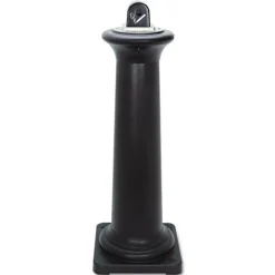 Rubbermaid Commercial FG9W3000BLA GroundsKeeper Tuscan 13 in. x 13 in. x 38.38 in. Receptacle - Black