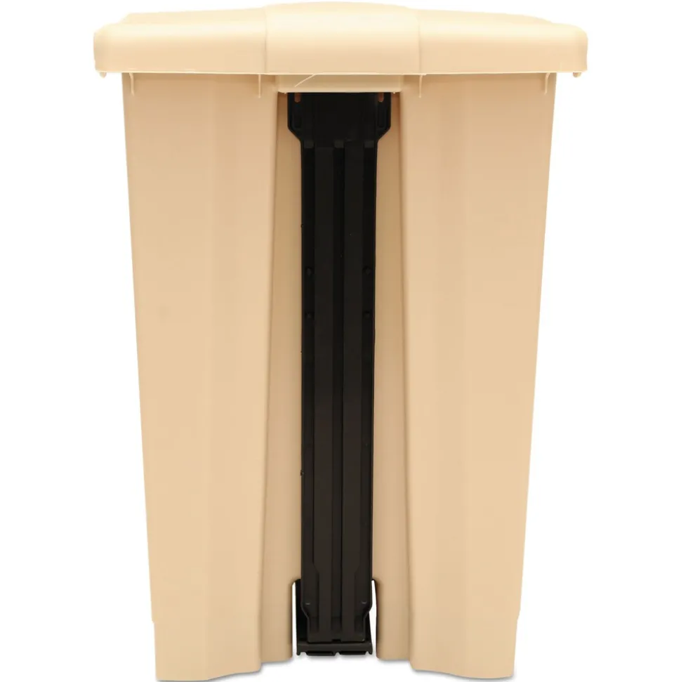 Rubbermaid Commercial 12 Gallon Indoor Utility Step-On Plastic Waste Container - Beige