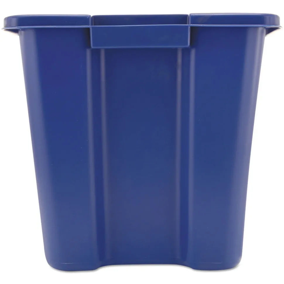 Rubbermaid Commercial 14 Gallon Polyethylene Stacking Recycle Bin - Blue