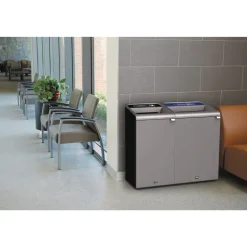 Rubbermaid Commercial 33 Gallon Configure 1 Stream Mixed Recycling Waste Receptacle - Gray
