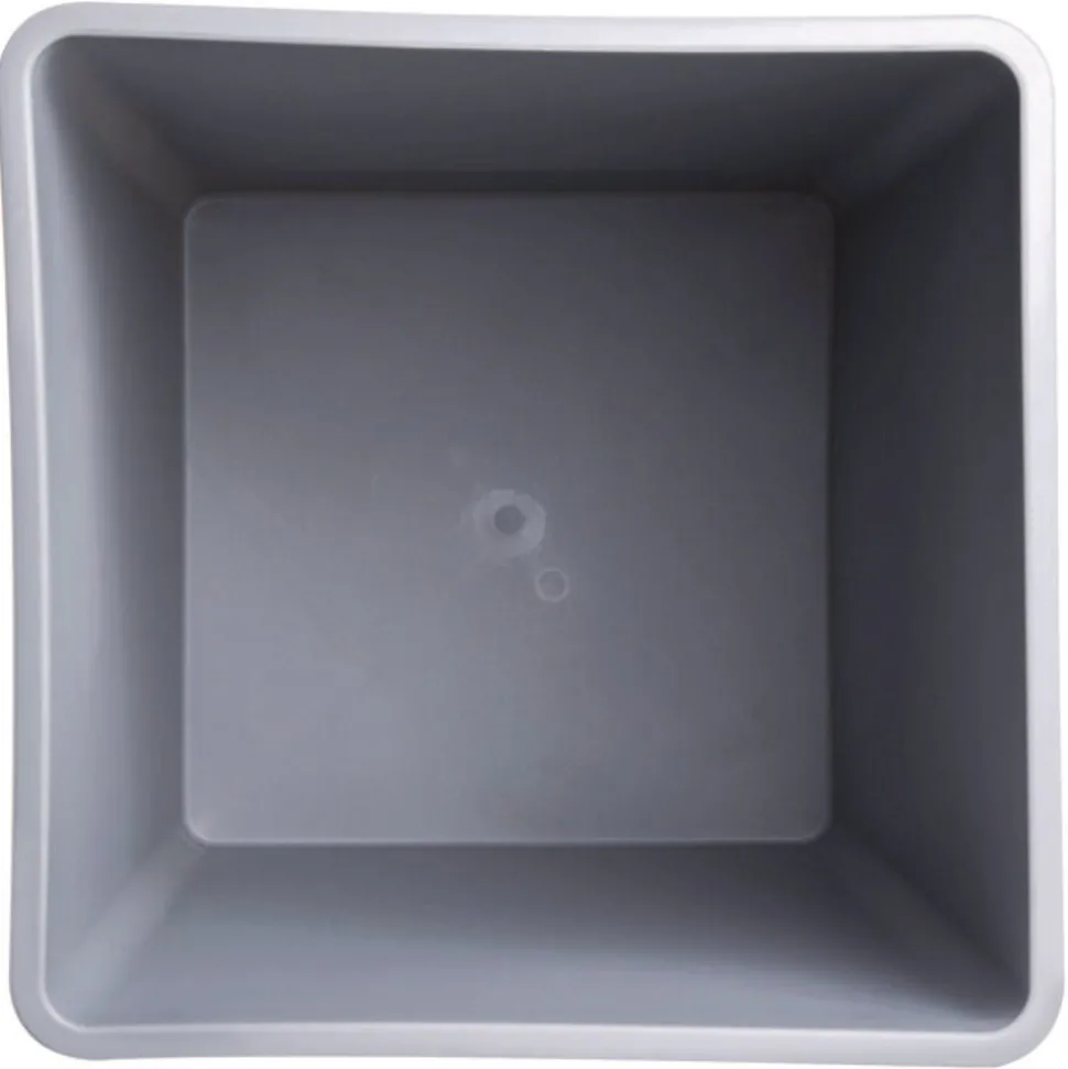 Rubbermaid Commercial 35 gal. Plastic Untouchable Square Waste Receptacle - Gray