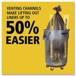Rubbermaid Commercial 44 gal. Vented Round Plastic Brute Container - Black
