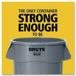 Rubbermaid Commercial 44 gal. Vented Round Plastic Brute Container - Black