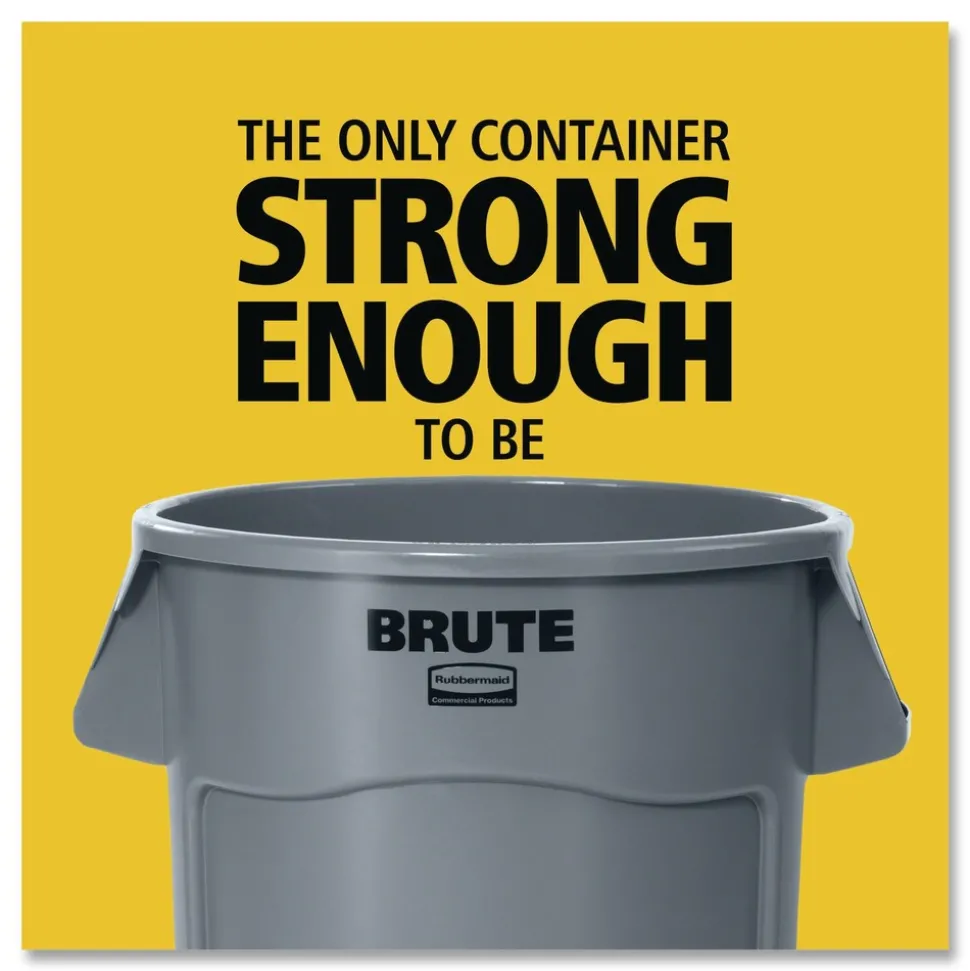 Rubbermaid Commercial 44 gal. Vented Round Plastic Brute Container - Black