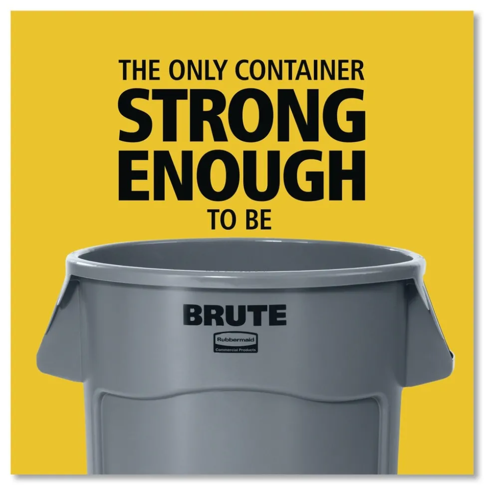 Rubbermaid Commercial 10 gal. Vented Round Plastic Brute Container - Gray