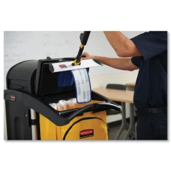 Rubbermaid Commercial High-Security Healthcare Cleaning Cart - Black