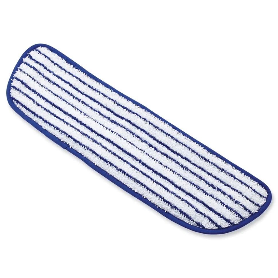 Rubbermaid Commercial 18 in. x 5.5 in. Microfiber Finish Pad - Blue/White (6/Box)