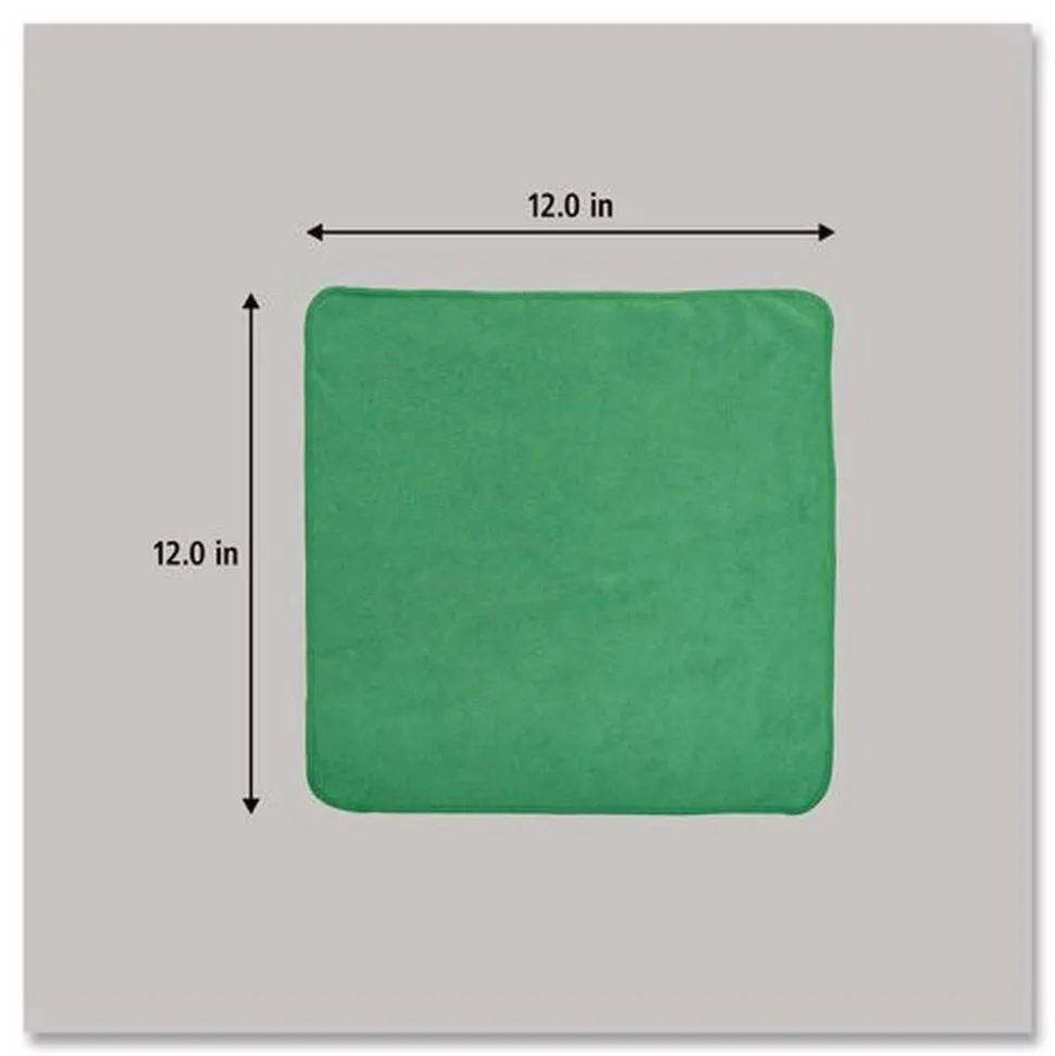 Rubbermaid Commercial 12 in. x 12 in. Microfiber Cleaning Cloths - Green (24/Pack)