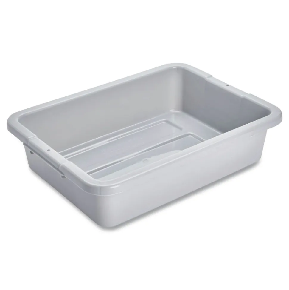 Rubbermaid Commercial 20 in. x 15 in. x 5 in. Bus/Utility Tote - Gray