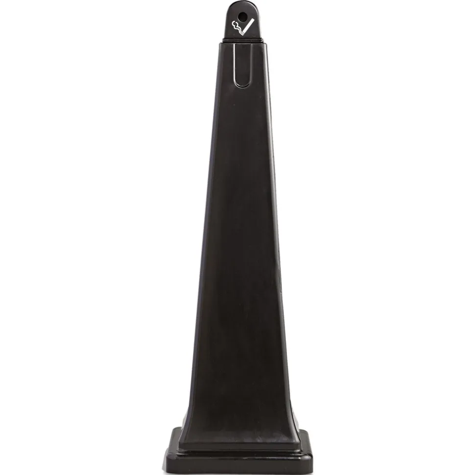 Rubbermaid Commercial 12.25 in. x 39.75 in. 1 gal. GroundsKeeper Pyramid Cigarette Waste Collector - Black