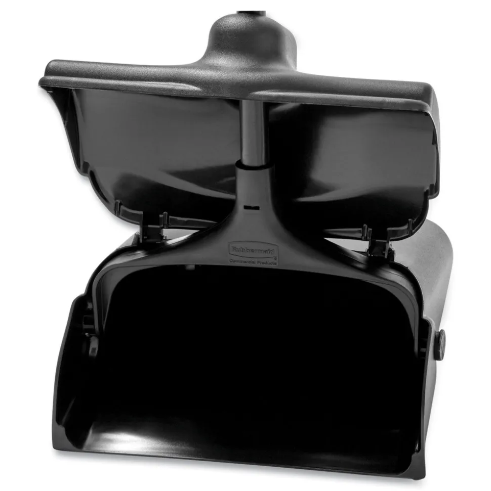 Rubbermaid Commercial Lobby Pro Plastic/Metal 12-1/2 in. Upright Dustpan with Cover - Black