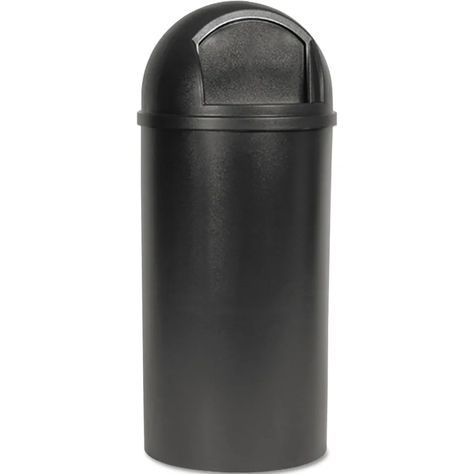 Rubbermaid Commercial Marshal 15-Gallon Plastic Round Classic Container - Brown