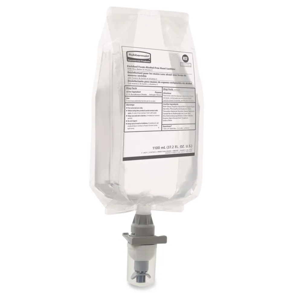 Rubbermaid Commercial 2147027 1,100 milliliter Auto Foam Refill Antibacterial Hand Soap - Fragrance Free (4/Carton)