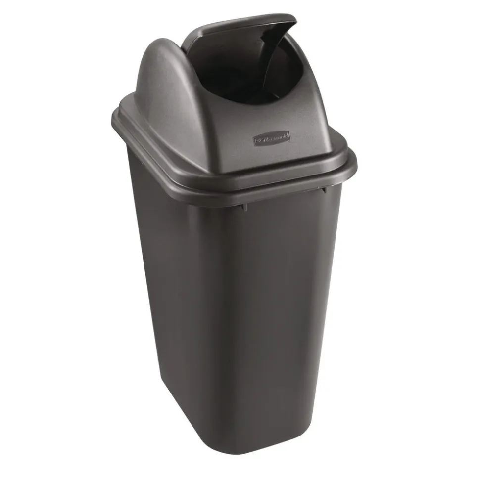 Rubbermaid Commercial Rectangular Free-Swinging Plastic Lids - Black