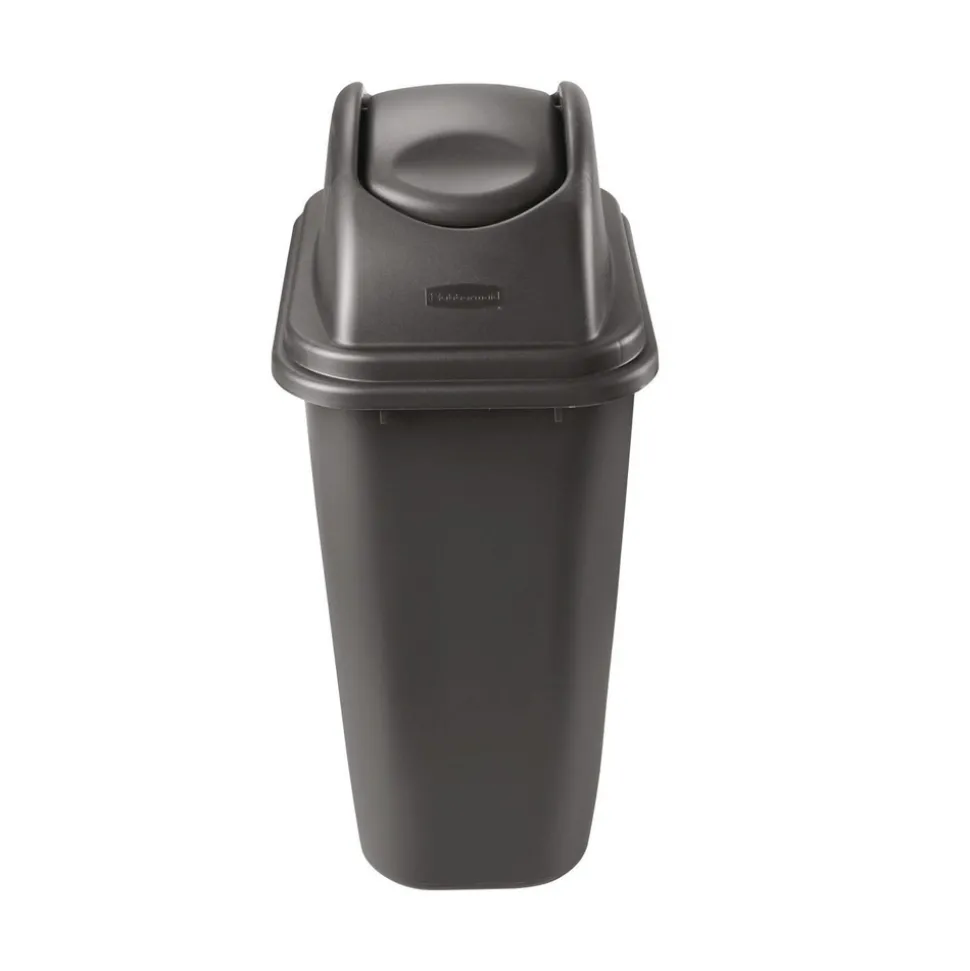 Rubbermaid Commercial Rectangular Free-Swinging Plastic Lids - Black