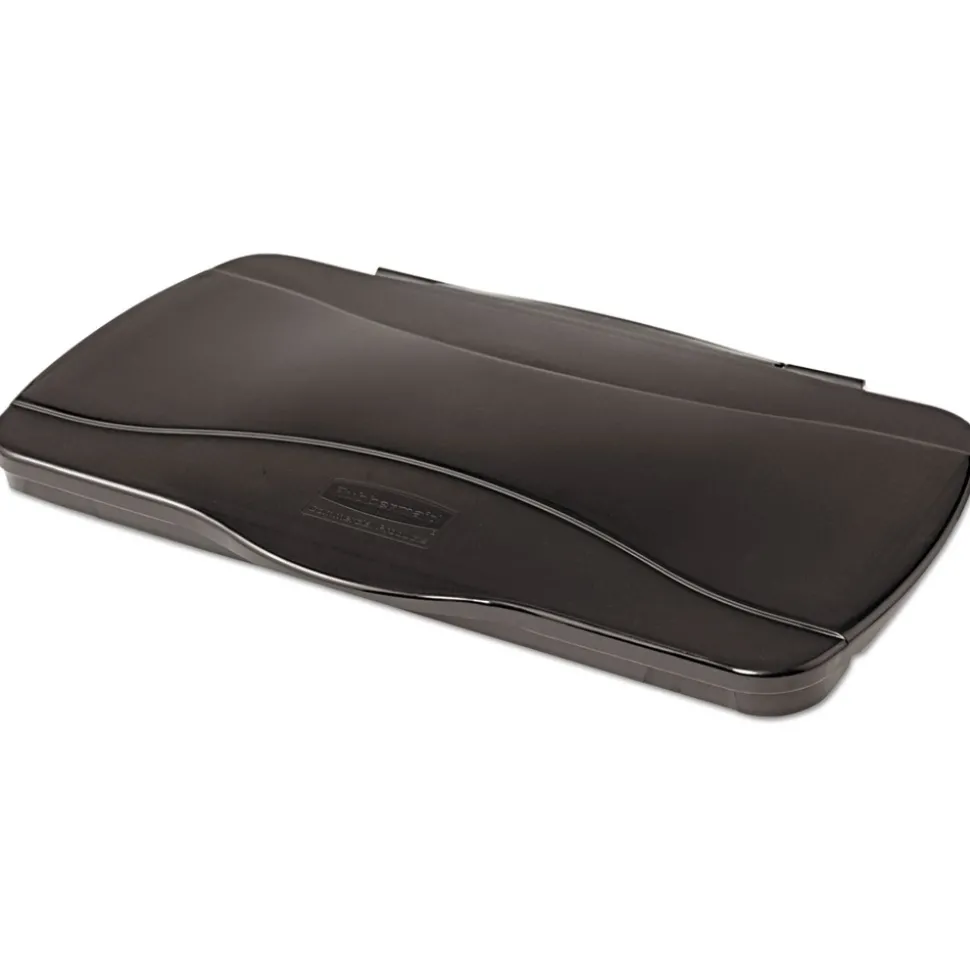 Rubbermaid Commercial Slim Jim 11.38 in. x 20.5 in. x 2.75 in. Hinged Lid - Black
