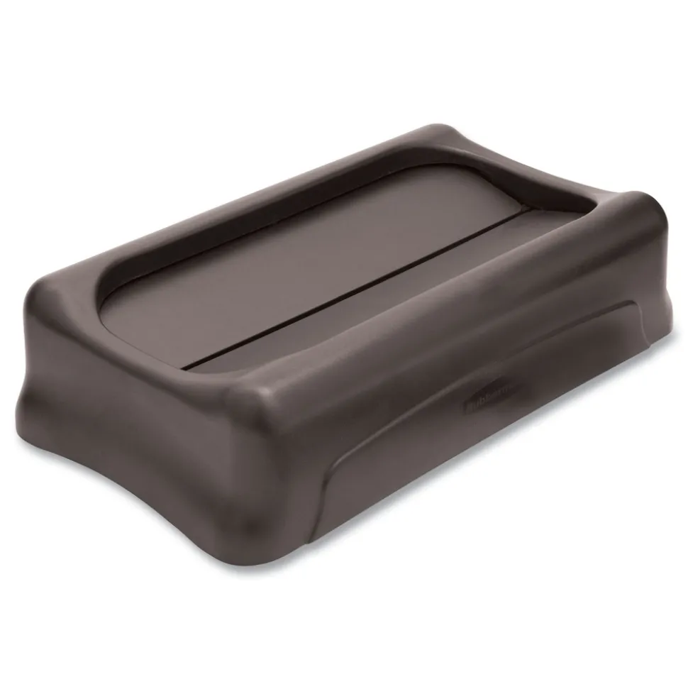 Rubbermaid Commercial Slim Jim 11.38 in. x 20.5 in. x 5 in. Swing Lid - Black