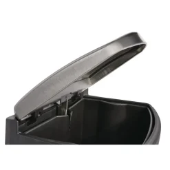 Rubbermaid Commercial Slim Jim 24-Gallon Front Step Style Stainless Steel Step-On Container - Black
