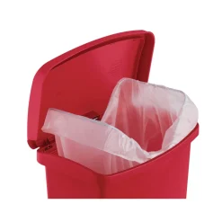 Rubbermaid Commercial Streamline 8-Gallon Front Step Style Resin Step-On Container - Red