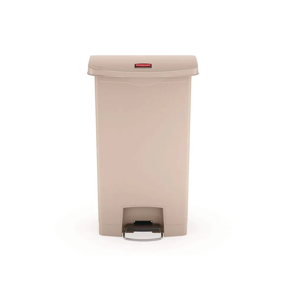 Rubbermaid Commercial Streamline 18-Gallon Resin Front Step Style Step-On Container - Beige