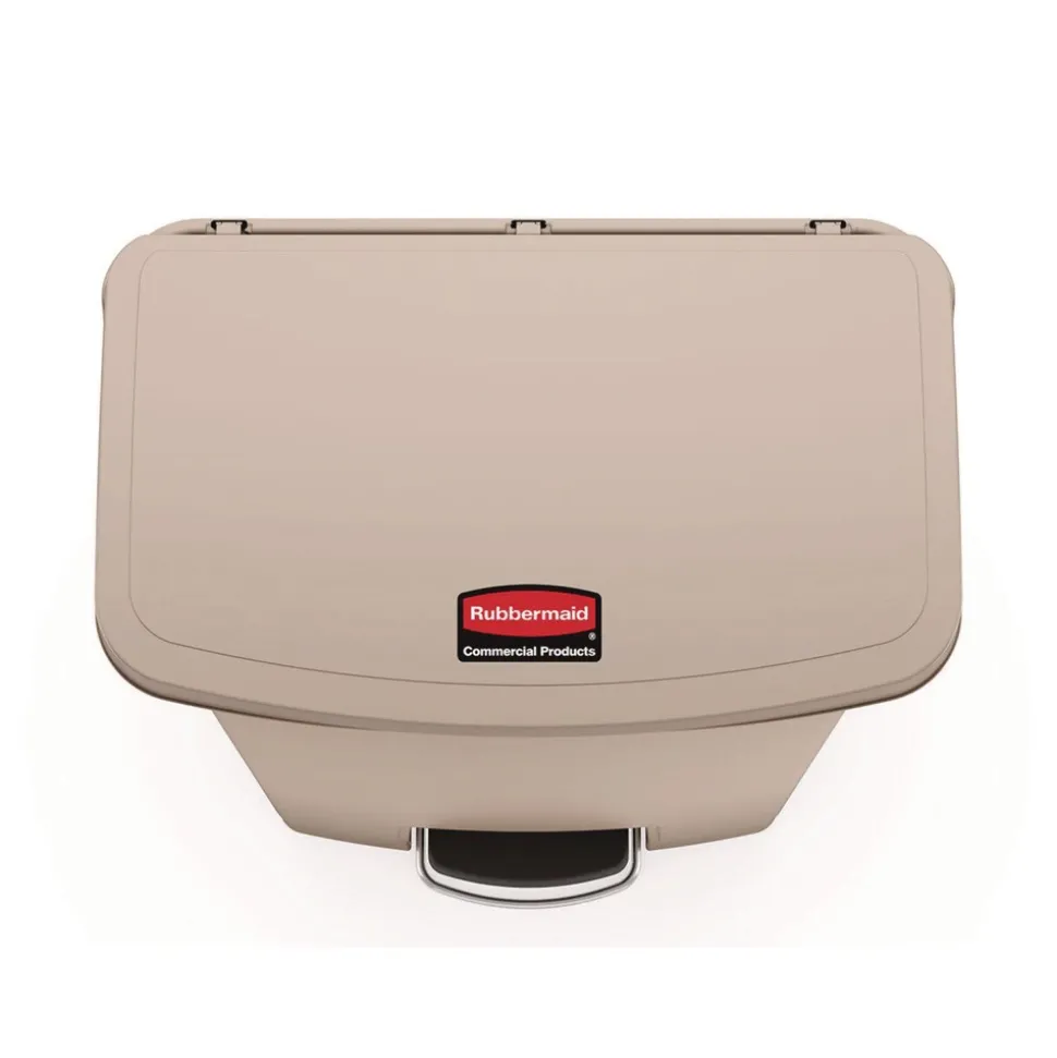 Rubbermaid Commercial Streamline 18-Gallon Resin Front Step Style Step-On Container - Beige