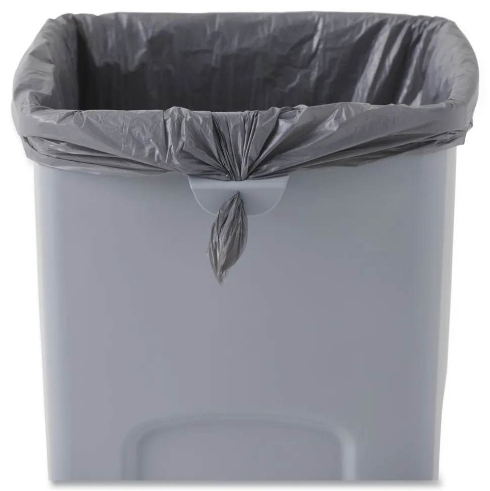 Rubbermaid Commercial Untouchable 23 Gallon Square Plastic Waste Container - Gray