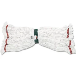 Rubbermaid Commercial Web Foot Shrinkless Looped-End Cotton/Synthetic Wet Mop Heads - Medium, White
