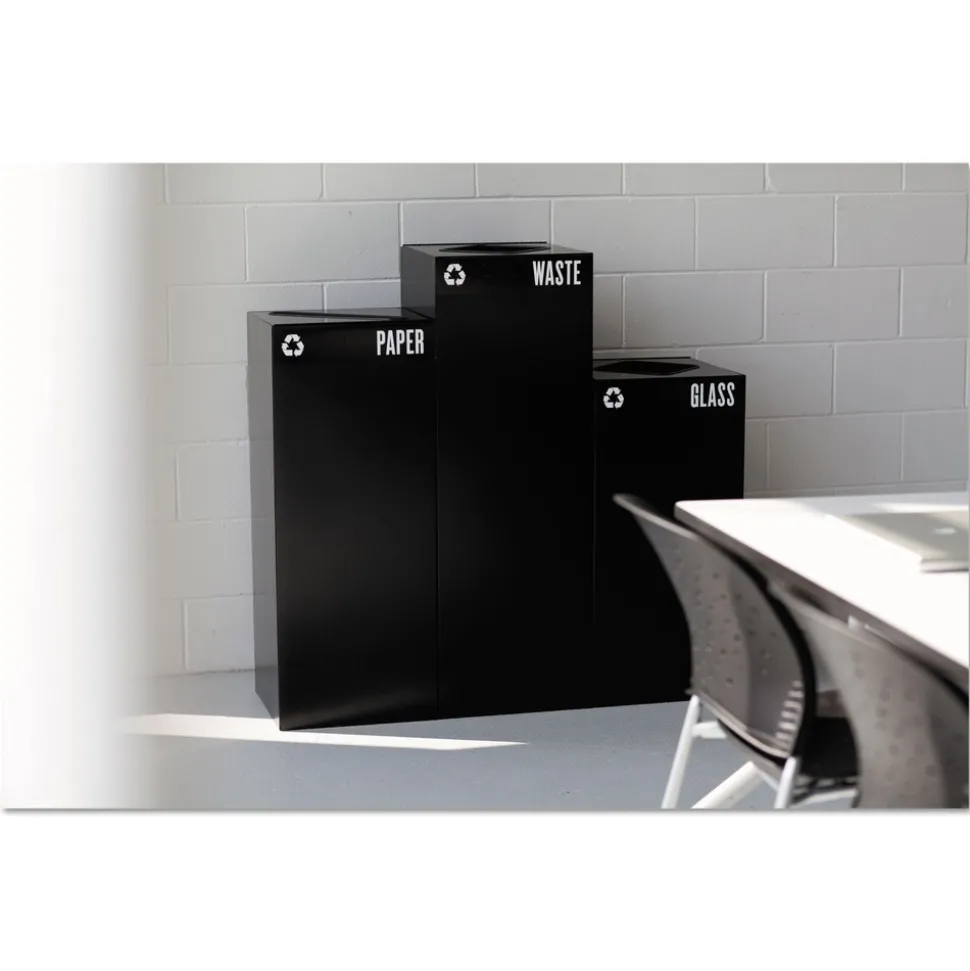 Safco 42 Gallon Public Square Paper -Recycling Receptacles - Black