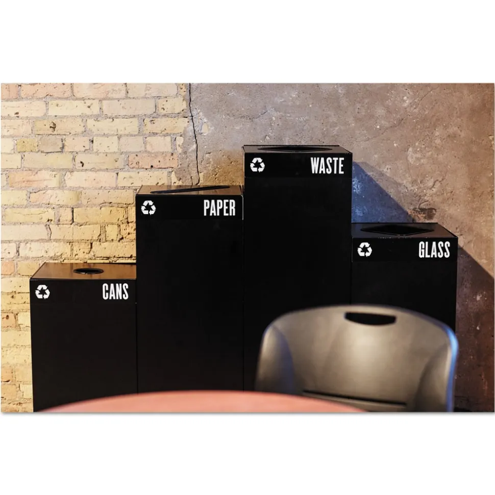Safco 42 Gallon Public Square Paper -Recycling Receptacles - Black