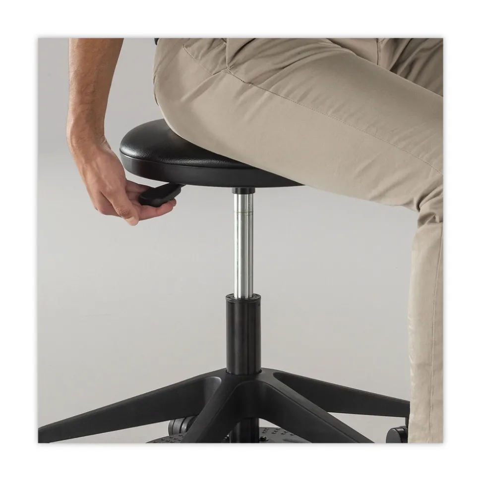 Safco 19.25 in. - 24.25 in. Seat Height, Supports Up to 250 lbs., Lab Stool - Black